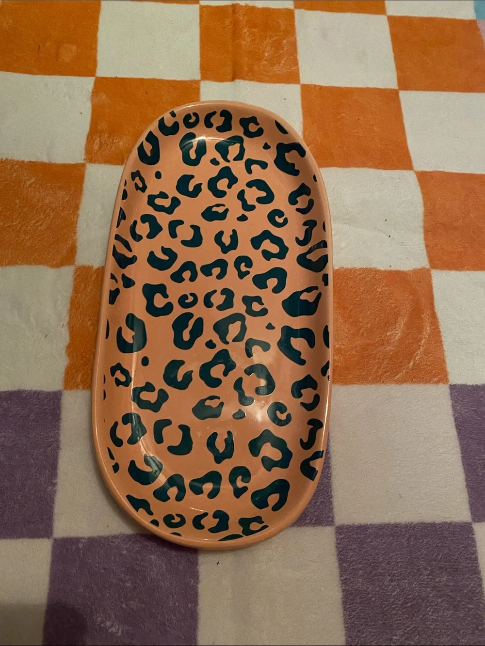 Orange Leopard Print Trinket Tray